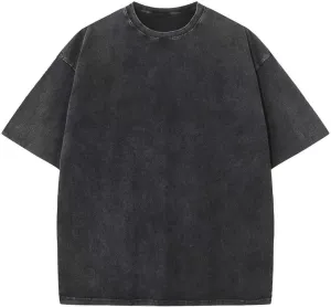 3 Pack Men Oversized T Shirts Cotton Tee Vintage Unisex Short Sleeves Casual Loose Wash Basic Streetwear Baggy Tops