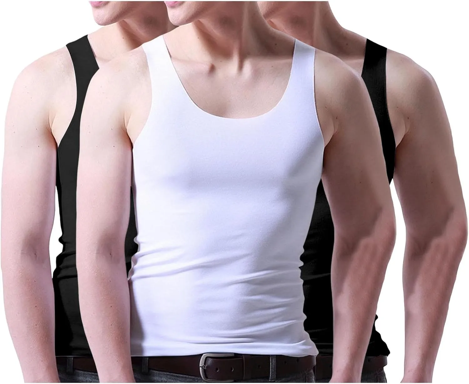 3 Pack Men's Workout Tank Tops Breathable Quick Dry Summer Sleeveless Silk Muscle Shirts Gym Workout Bodybuilding Tee