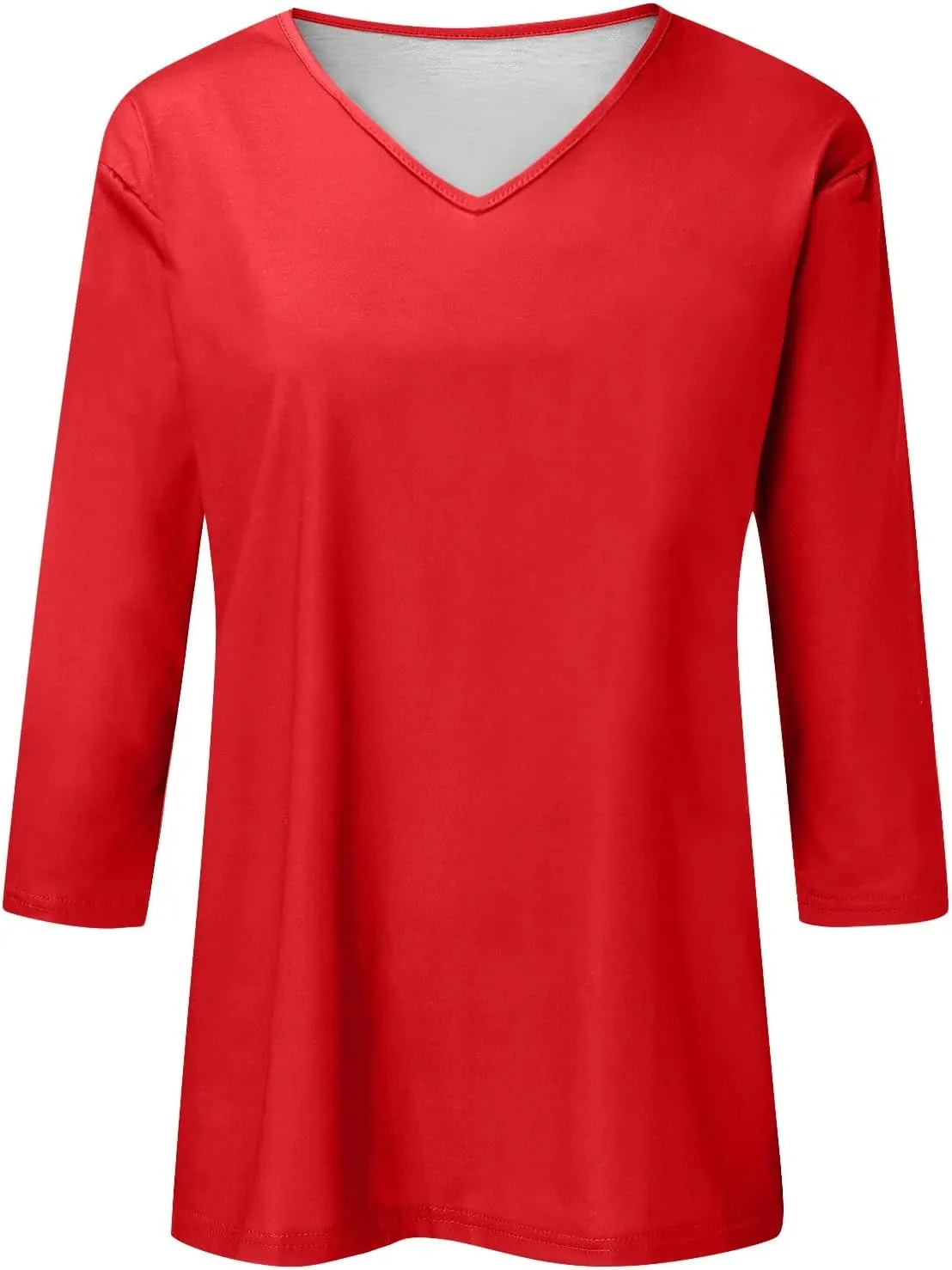 3/4 Sleeve Tops for Women,Casual Summer T Shirts Trendy V Neck Lightweight Soft Plain Tee Loose Fit Tunic Blouse