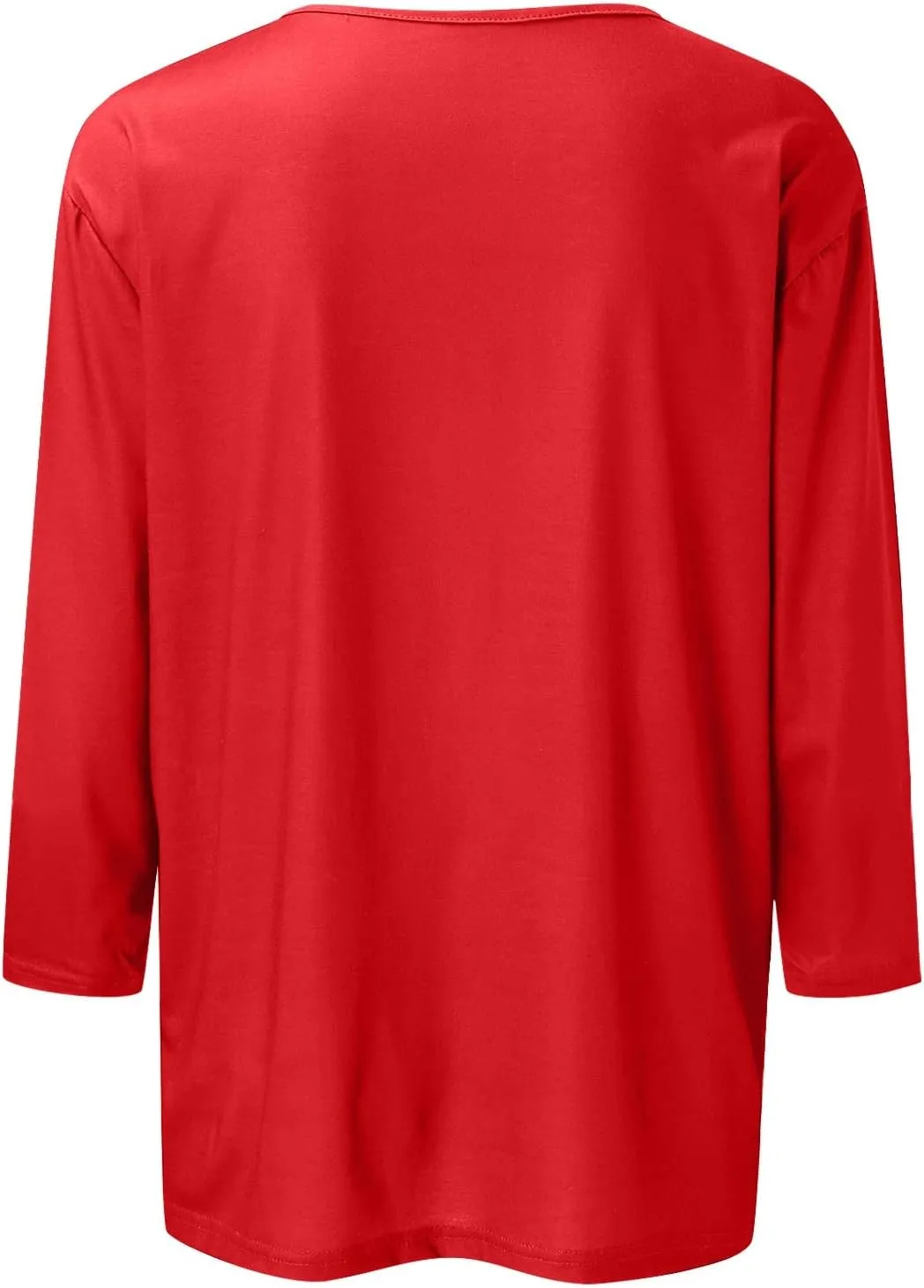 3/4 Sleeve Tops for Women,Casual Summer T Shirts Trendy V Neck Lightweight Soft Plain Tee Loose Fit Tunic Blouse