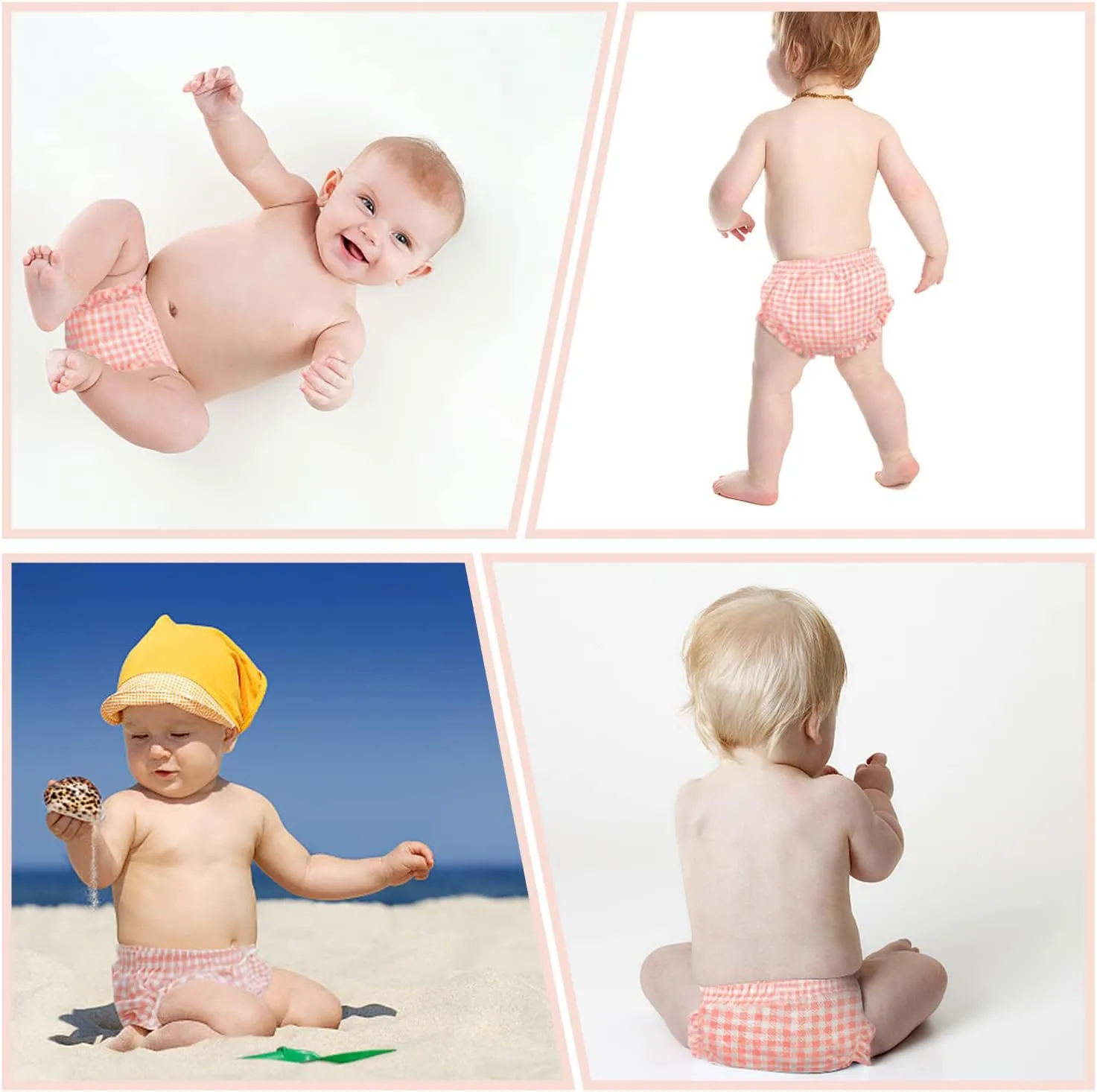 7Pack Diaper Cover - Baby Bloomers,Cotton Underwear,Panties for Toddler Girls
