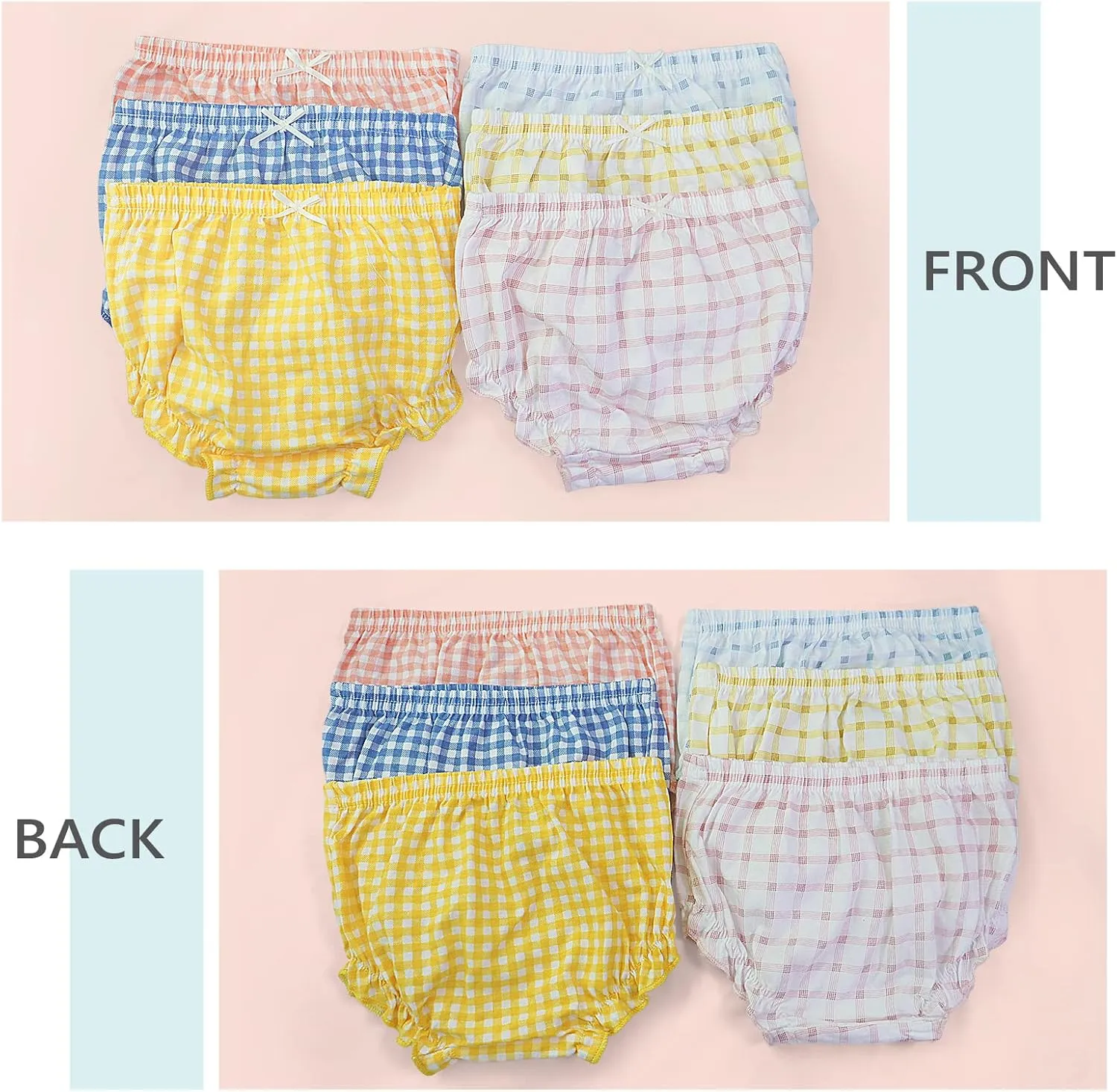 7Pack Diaper Cover - Baby Bloomers,Cotton Underwear,Panties for Toddler Girls