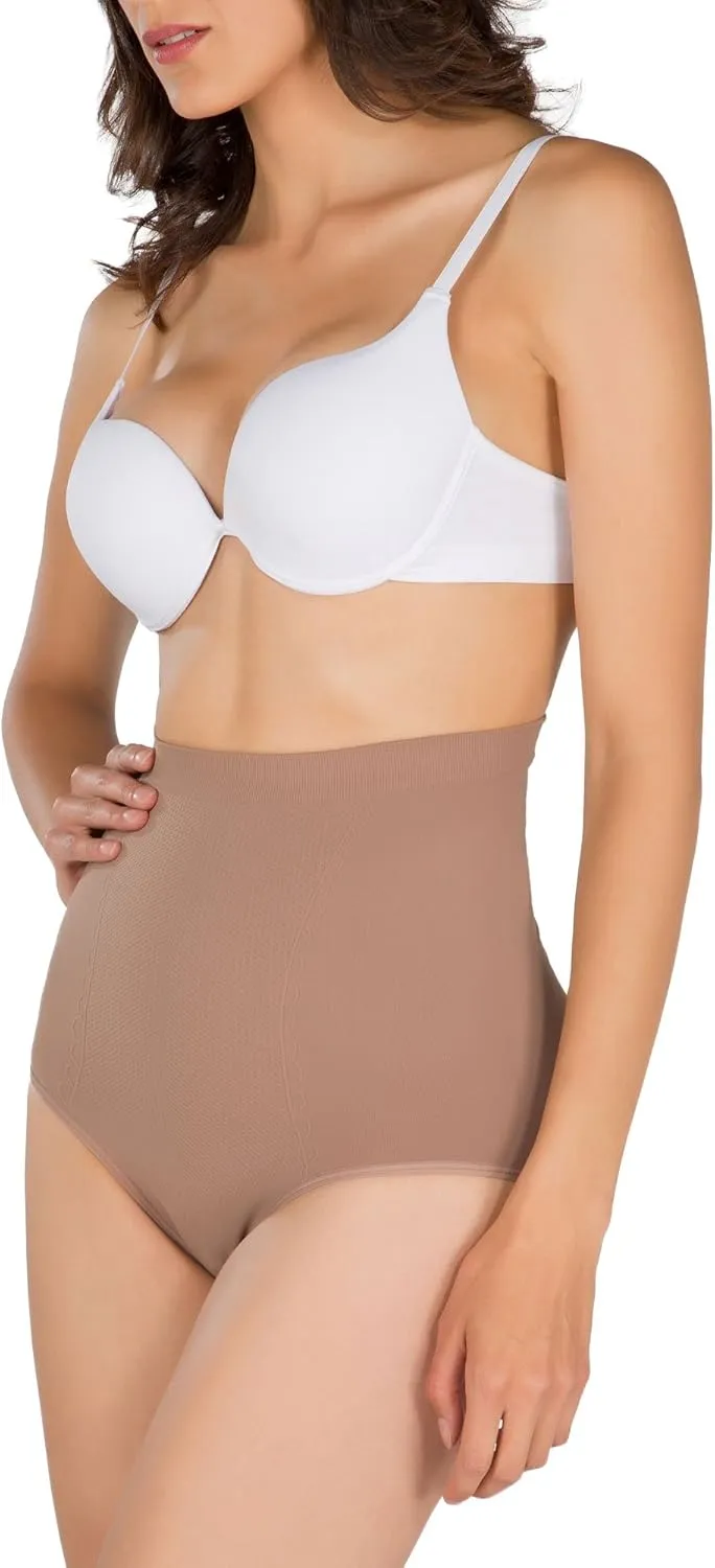 Anti Cellulite Seamless High-Waisted Shaper Briefs Scarlet.