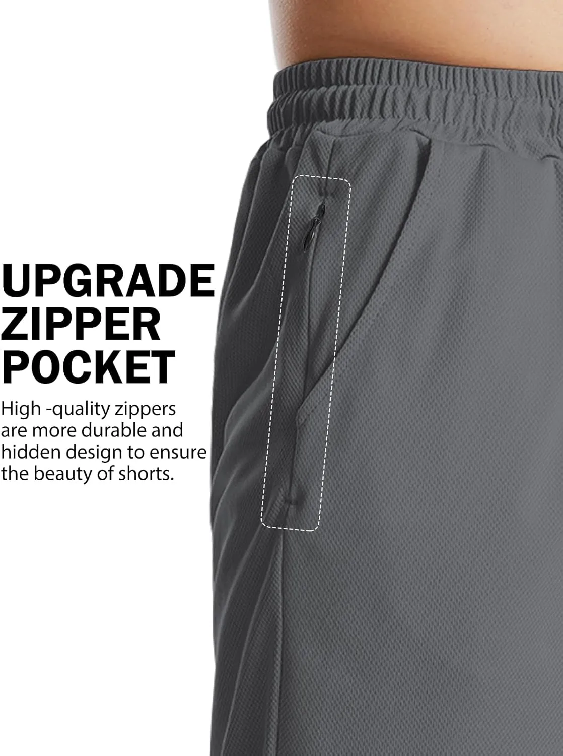 Aolesy Men's Basketball Shorts 7"/9" Athletic Gym Shorts with Zip Pockets Lightweigh Quick Dry Mesh Workout Shorts