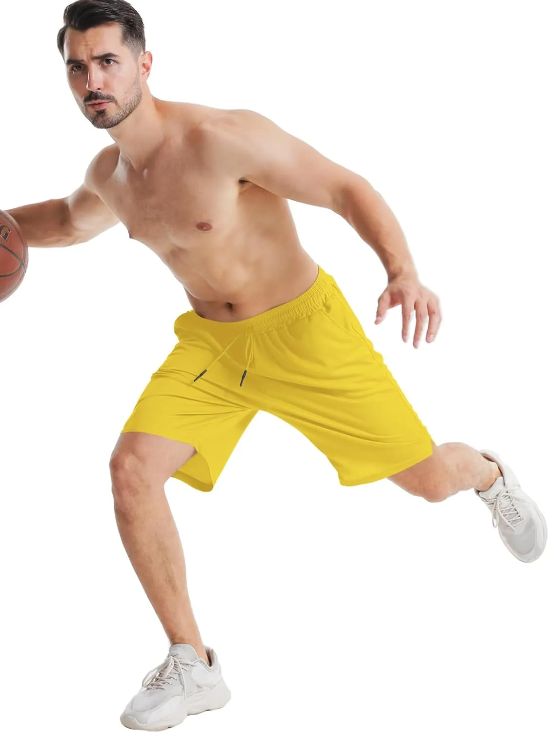 Aolesy Men's Basketball Shorts 7"/9" Athletic Gym Shorts with Zip Pockets Lightweigh Quick Dry Mesh Workout Shorts