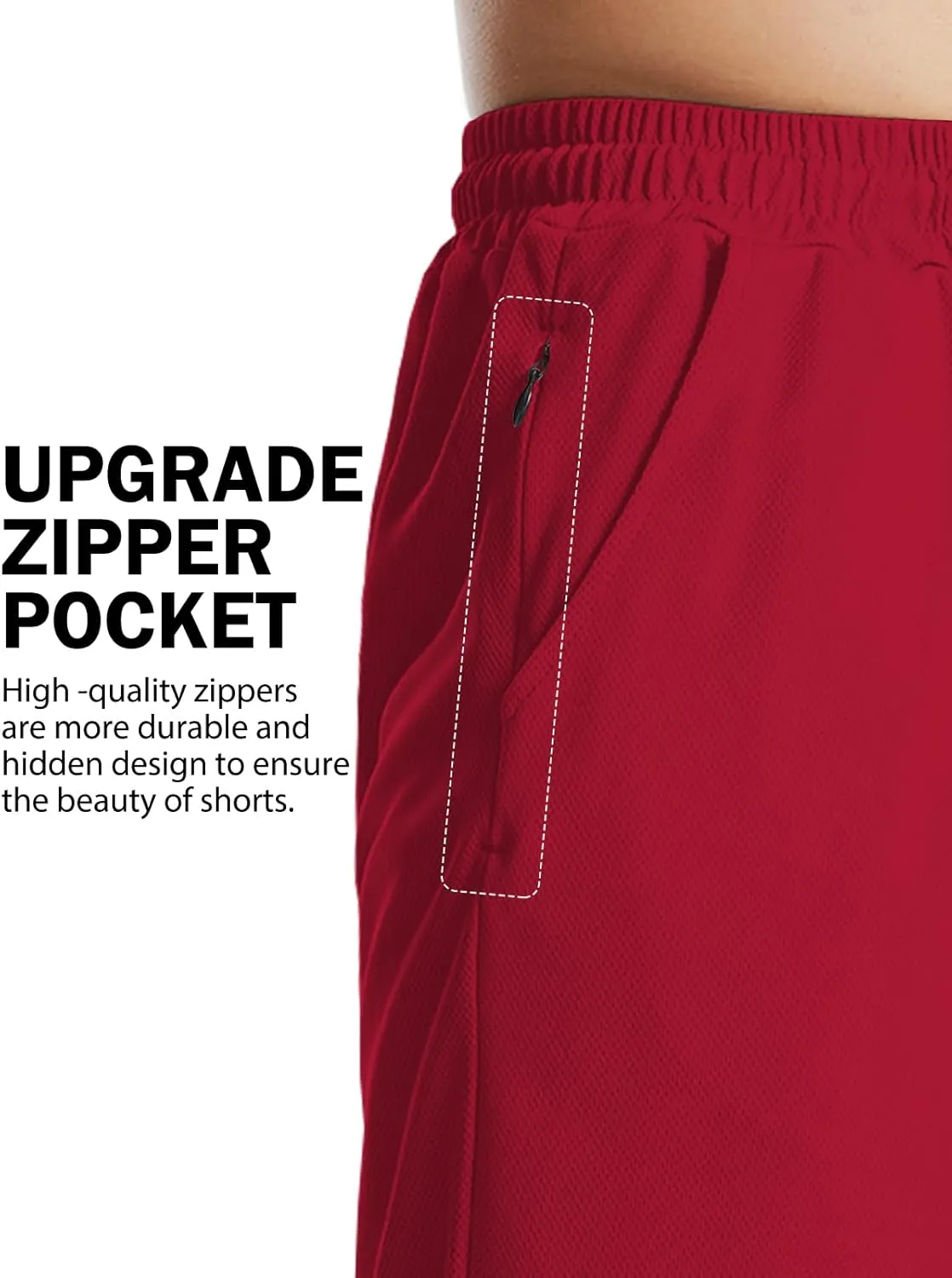 Aolesy Men's Basketball Shorts 7"/9" Athletic Gym Shorts with Zip Pockets Lightweigh Quick Dry Mesh Workout Shorts