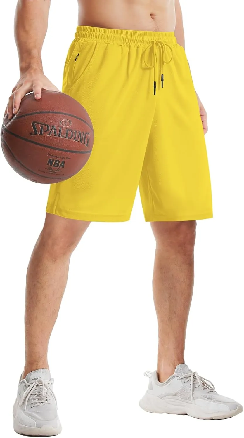 Aolesy Men's Basketball Shorts 7"/9" Athletic Gym Shorts with Zip Pockets Lightweigh Quick Dry Mesh Workout Shorts