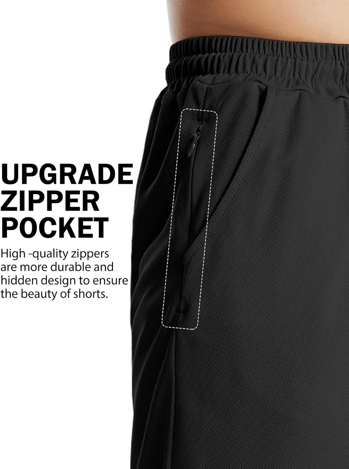 Aolesy Men's Basketball Shorts 7"/9" Athletic Gym Shorts with Zip Pockets Lightweigh Quick Dry Mesh Workout Shorts
