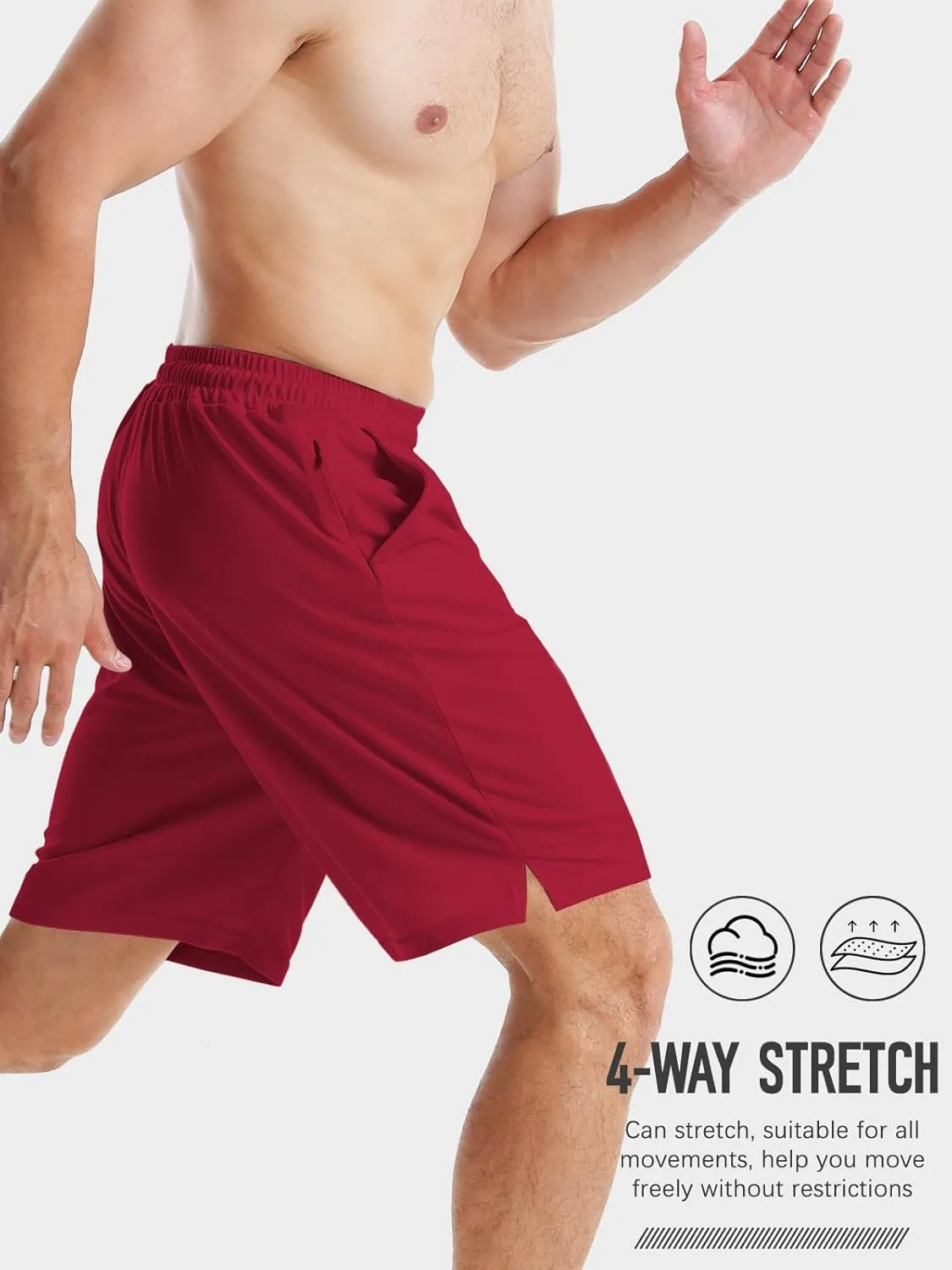Aolesy Men's Basketball Shorts 7"/9" Athletic Gym Shorts with Zip Pockets Lightweigh Quick Dry Mesh Workout Shorts