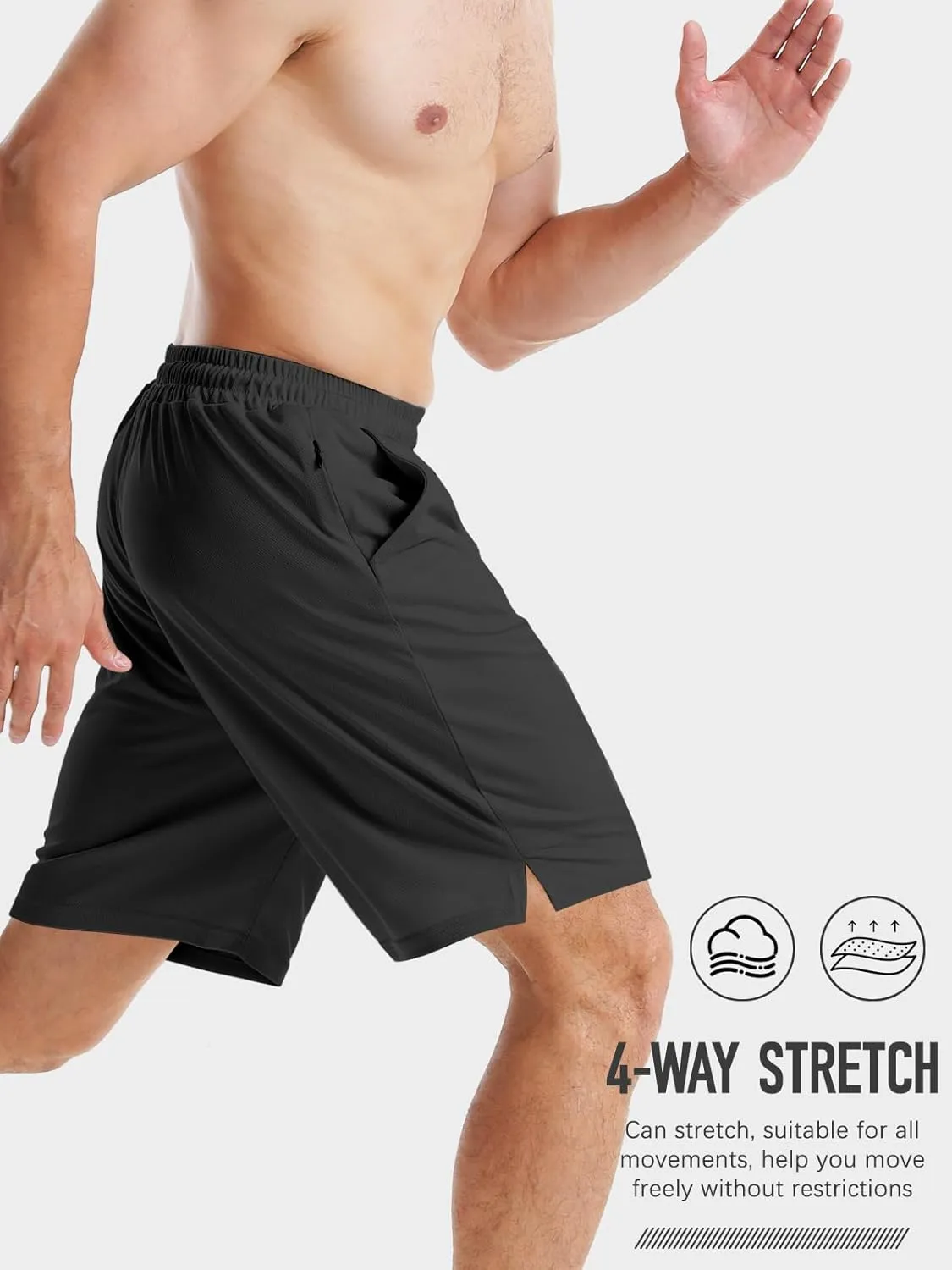 Aolesy Men's Basketball Shorts 7"/9" Athletic Gym Shorts with Zip Pockets Lightweigh Quick Dry Mesh Workout Shorts