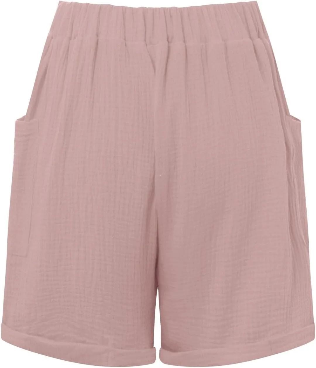 Beach Shorts for Women, Summer Casual Yoga Comfy Shorts Drawstring Elastic Waist Lightweight Straight Shorts with Pocket
