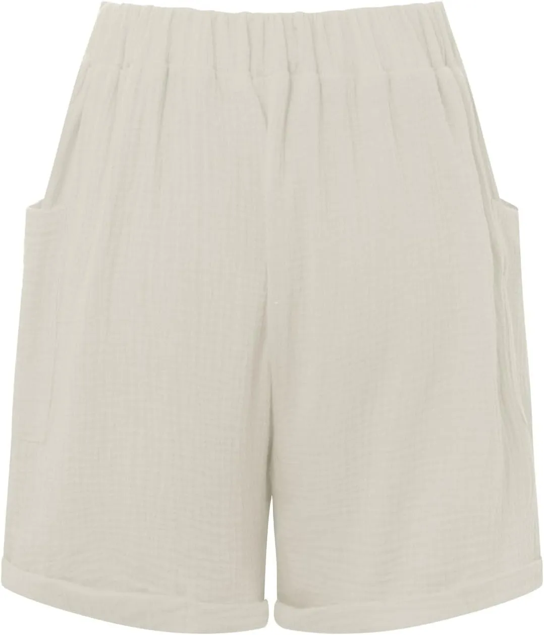 Beach Shorts for Women, Summer Casual Yoga Comfy Shorts Drawstring Elastic Waist Lightweight Straight Shorts with Pocket