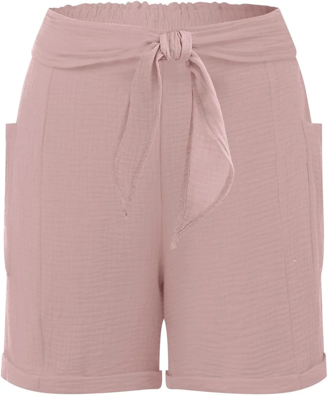 Beach Shorts for Women, Summer Casual Yoga Comfy Shorts Drawstring Elastic Waist Lightweight Straight Shorts with Pocket