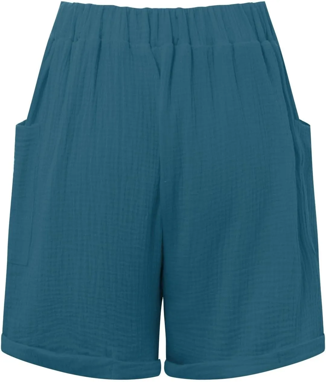 Beach Shorts for Women, Summer Casual Yoga Comfy Shorts Drawstring Elastic Waist Lightweight Straight Shorts with Pocket
