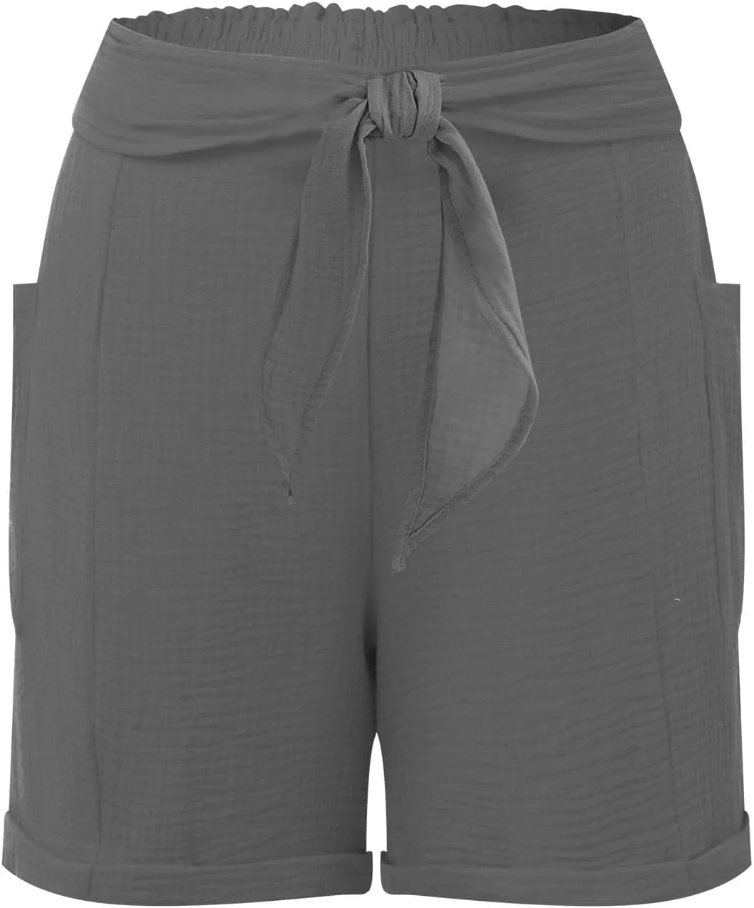Beach Shorts for Women, Summer Casual Yoga Comfy Shorts Drawstring Elastic Waist Lightweight Straight Shorts with Pocket