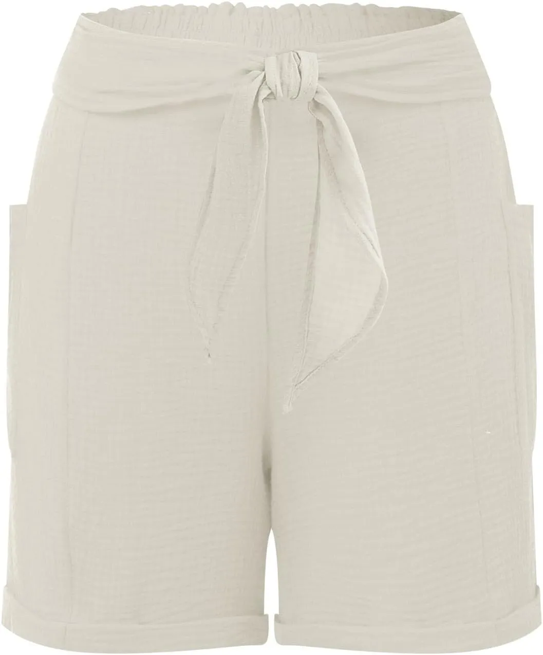 Beach Shorts for Women, Summer Casual Yoga Comfy Shorts Drawstring Elastic Waist Lightweight Straight Shorts with Pocket