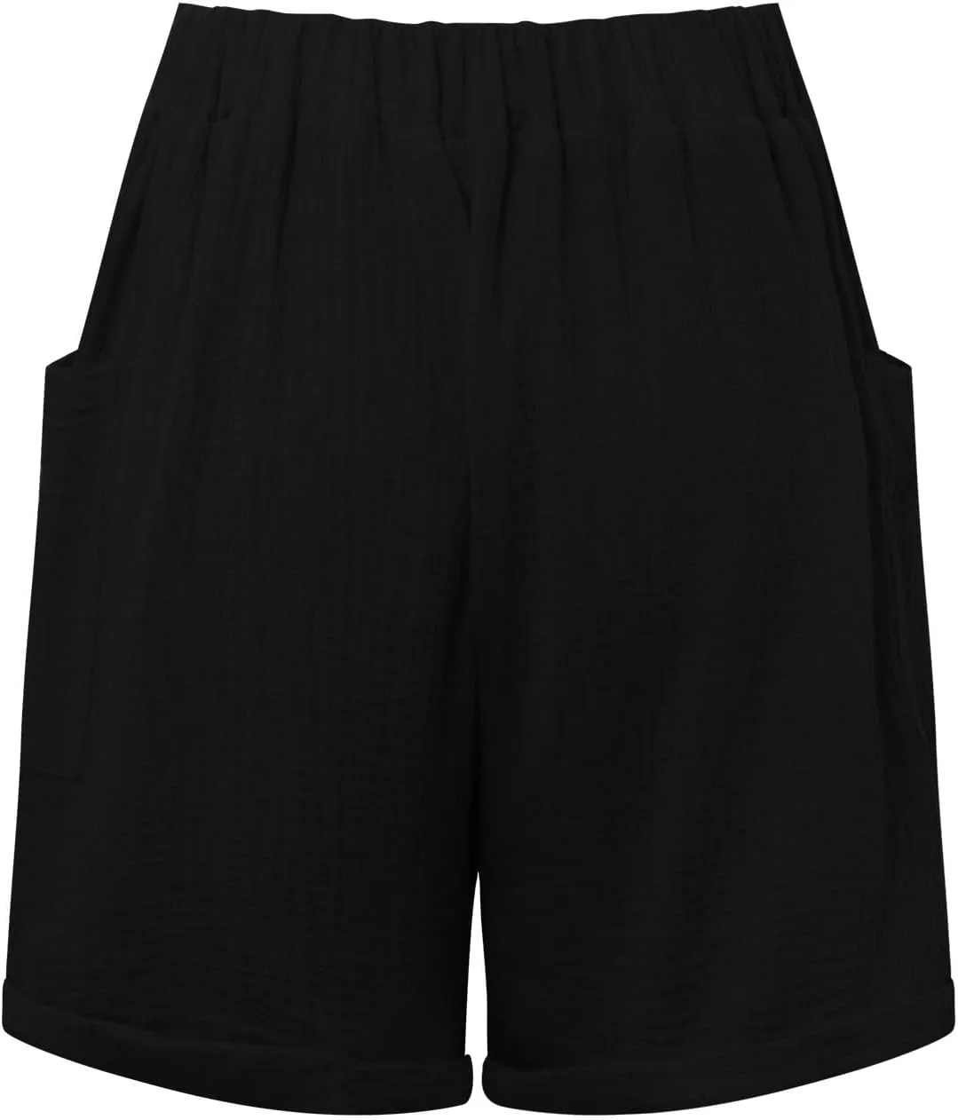 Beach Shorts for Women, Summer Casual Yoga Comfy Shorts Drawstring Elastic Waist Lightweight Straight Shorts with Pocket