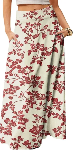 Beach Skirts for Women, Boho Vacation Elegantes Trendy Maxi Womens Skirts
