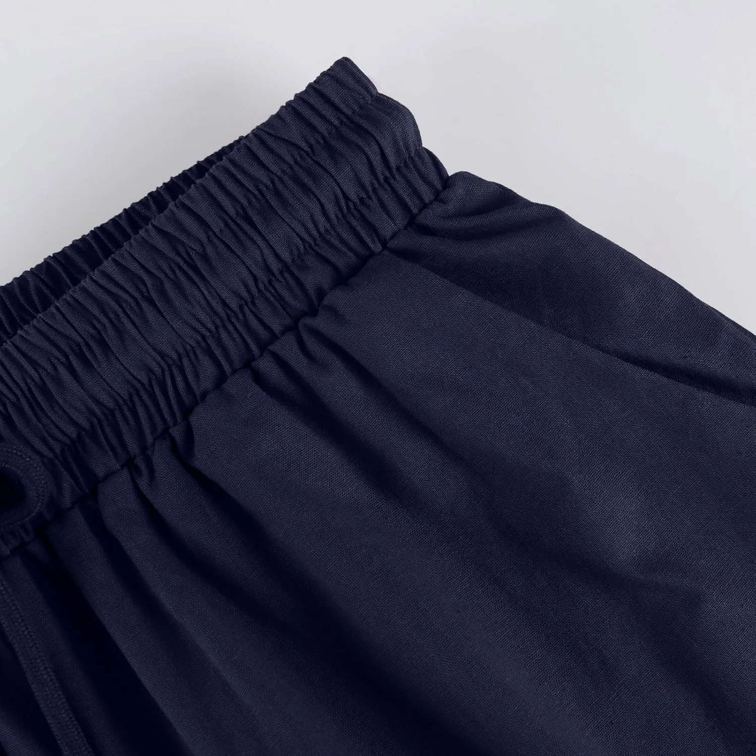 Bermuda Shorts for Women Knee Length Elastic Waist Drawstring Linen Shorts Lightweight Summer Long Shorts with Pockets