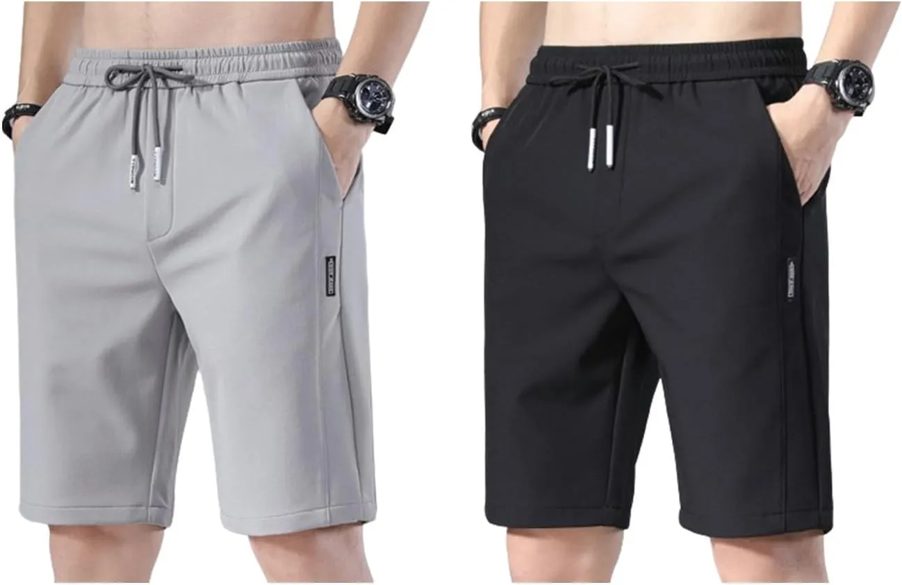 Bevawear Mens Shorts,Men's Ice Silk Stretch Quick-Dry Shorts, Casual Athletic Shorts, Stretch Pants Running Shorts