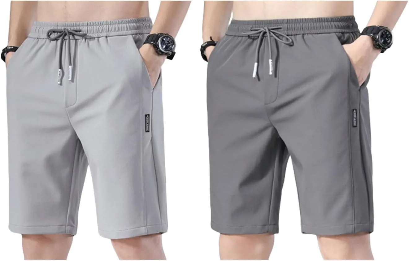 Bevawear Mens Shorts,Men's Ice Silk Stretch Quick-Dry Shorts, Casual Athletic Shorts, Stretch Pants Running Shorts