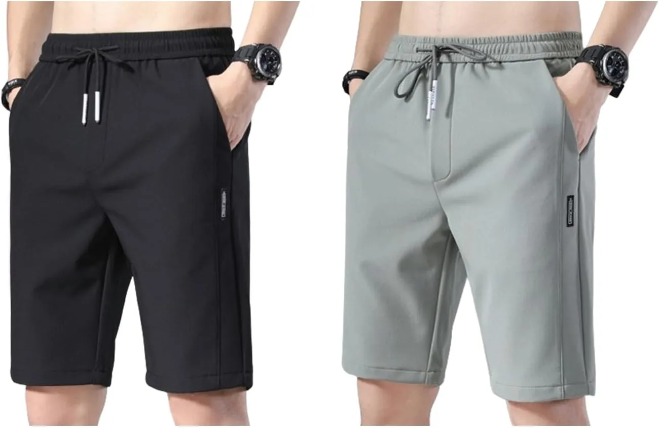 Bevawear Mens Shorts,Men's Ice Silk Stretch Quick-Dry Shorts, Casual Athletic Shorts, Stretch Pants Running Shorts