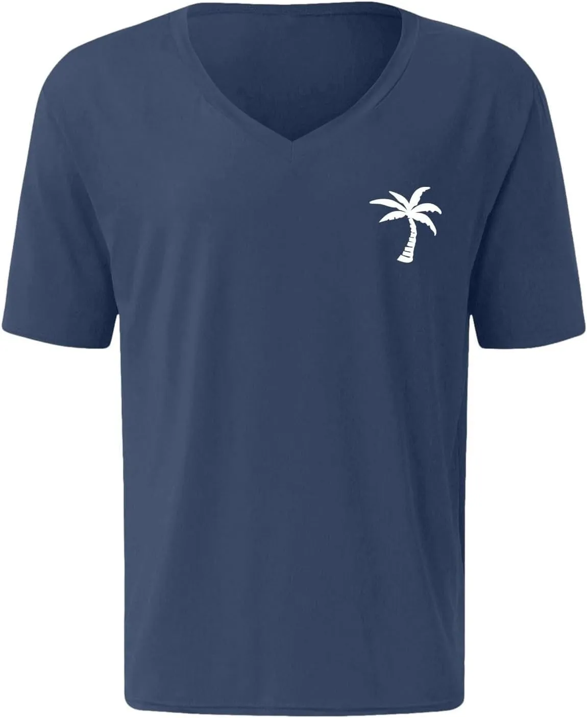 Big and Tall Men's Graphic Tee Tops Hawaii Coconut Printed V Neck Short Sleeve Casual Summer T Shirts Regular Fit
