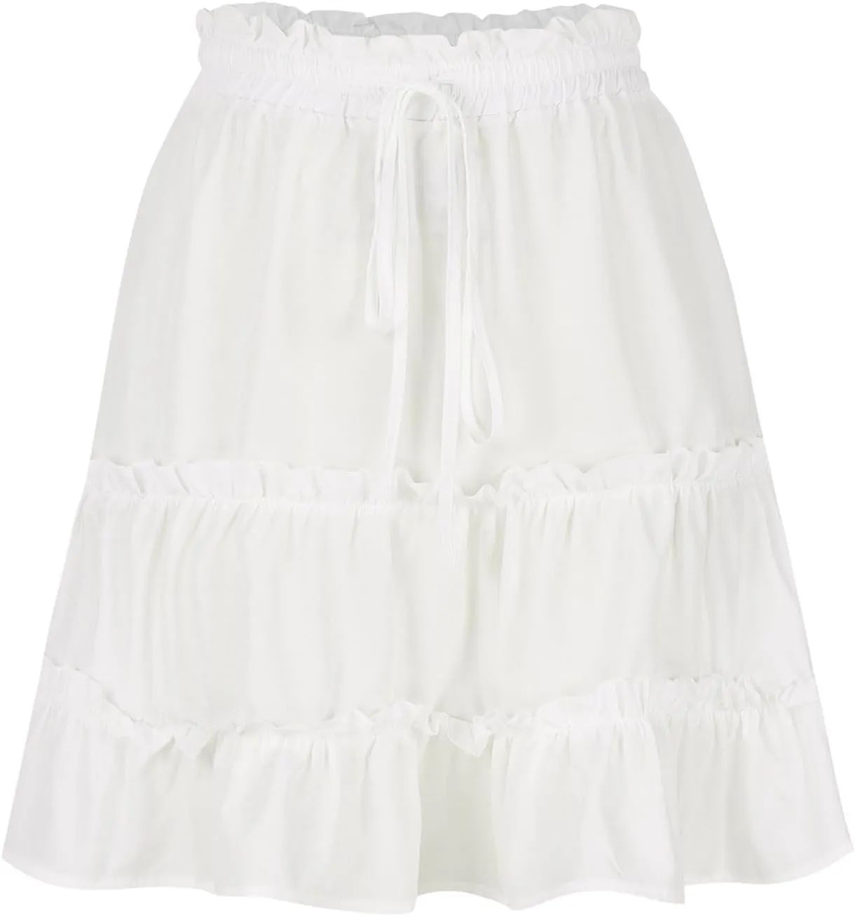Boho Ruffle Mini Skirt for Women 2025 Trendy Summer Casual Tiered Elastic Waist Flowy Skater Skirts