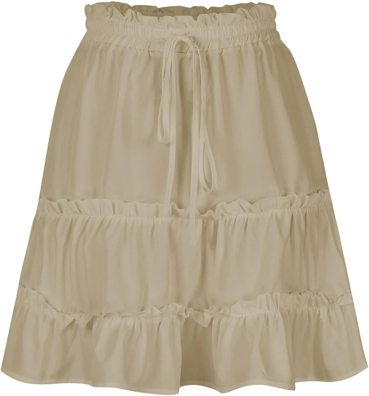 Boho Ruffle Mini Skirt for Women 2025 Trendy Summer Casual Tiered Elastic Waist Flowy Skater Skirts