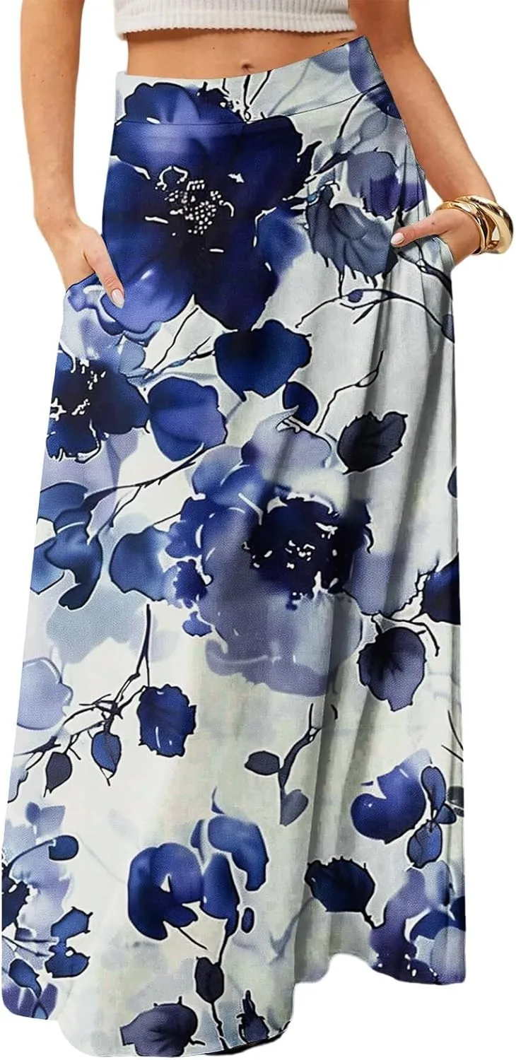 Boho Skirts for Women, Vacation Beach Casual Elegantes Summer Womens Skirts