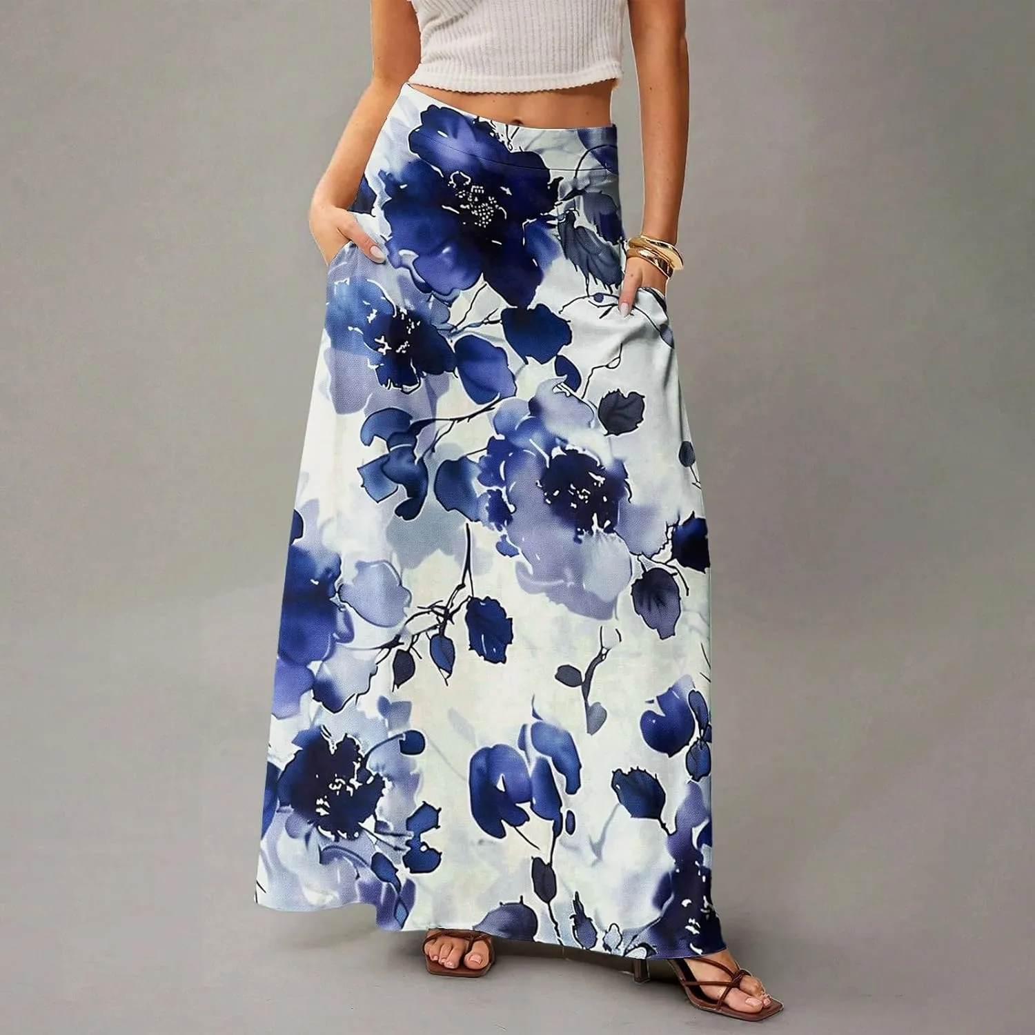 Boho Skirts for Women, Vacation Beach Casual Elegantes Summer Womens Skirts