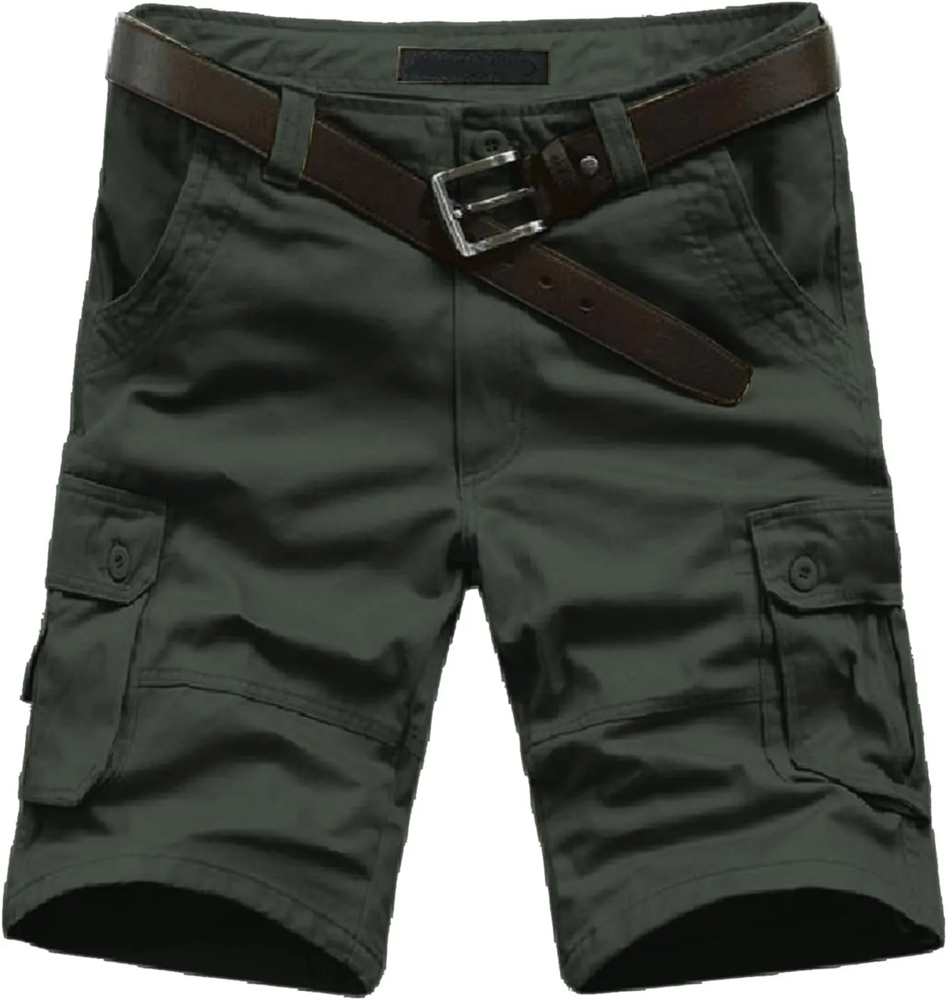 Cargo Shorts for Men Elastic Waist Flat Front Casual Pants Summer Training Tactical Workout SweatShorts with Pockets