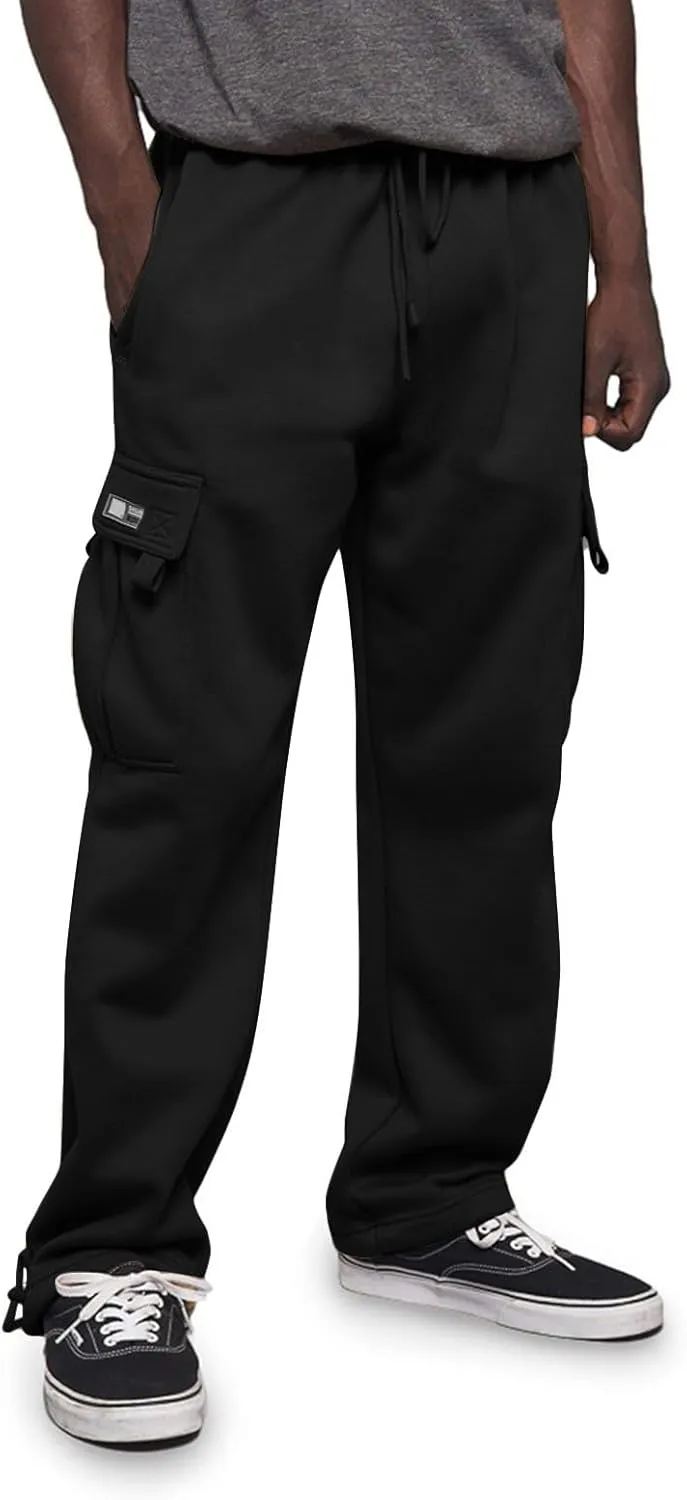Cargo Work Pant Men Elastic Waist Casual Cargo Pants Athletic Sweatpants with Pockets Joggers Sweat Pant