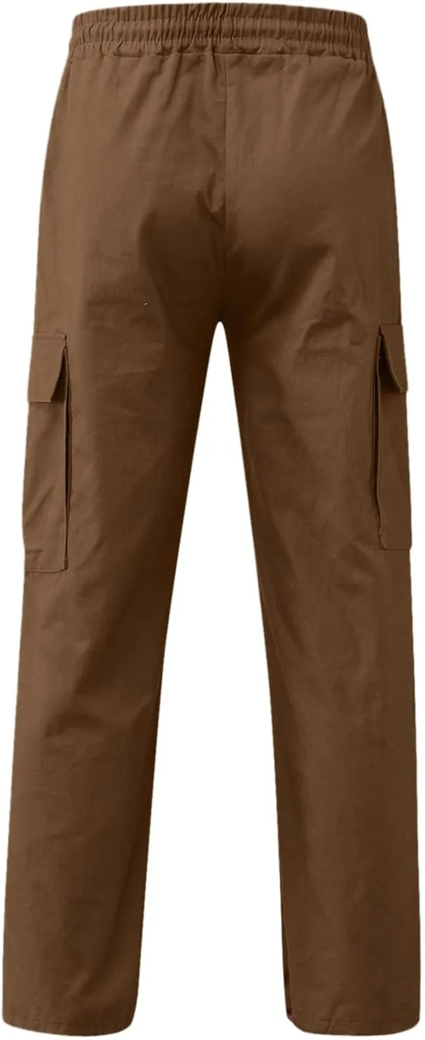 Cargo Work Pant Mens Linen Linen Casual Cargo Combat Pants Gym Sports Sweatpants Joggers Pants Pant