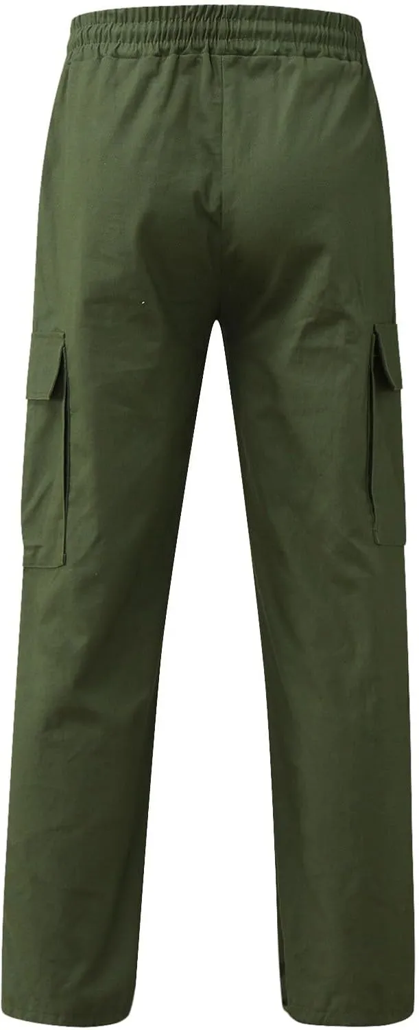 Cargo Work Pant Mens Linen Linen Casual Cargo Combat Pants Gym Sports Sweatpants Joggers Pants Pant