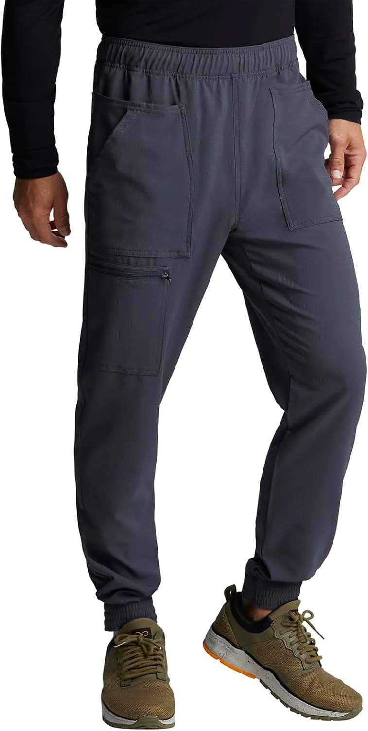 Cherokee Men's Mid Rise Pull-on Jogger Scrubs Pant