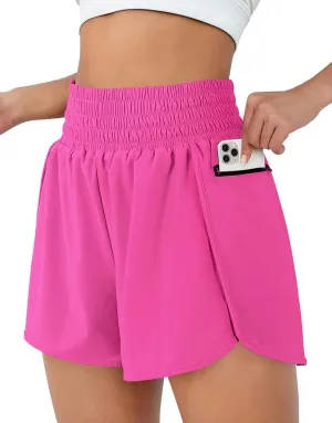 CHICHO Summer Shorts for Women 2023 High Waisted Quick Dry Gym Shorts with Zipper Pockets