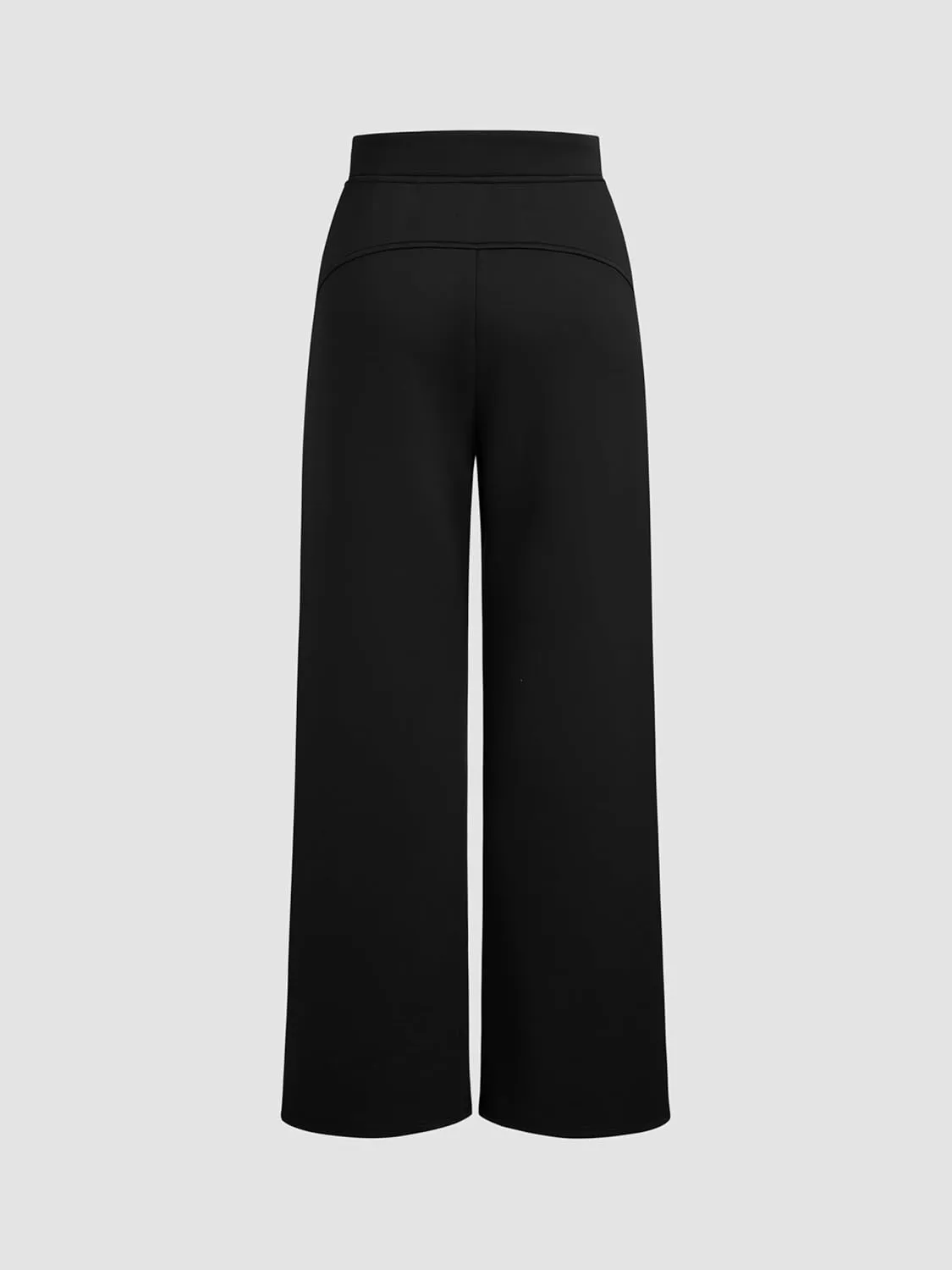 CIDER Mid Rise Solid Drawstring Pocket Straight Leg Trousers