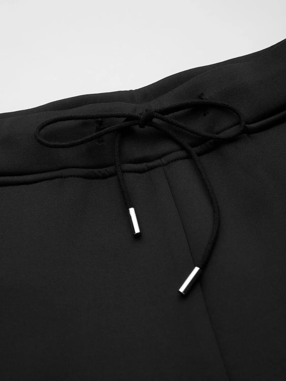 CIDER Mid Rise Solid Drawstring Pocket Straight Leg Trousers