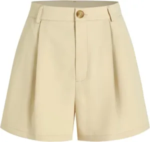 CIDER Pleated Button Straight Leg Shorts