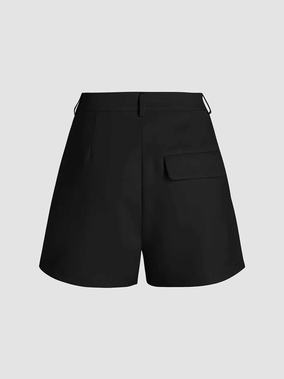 CIDER Pleated Button Straight Leg Shorts