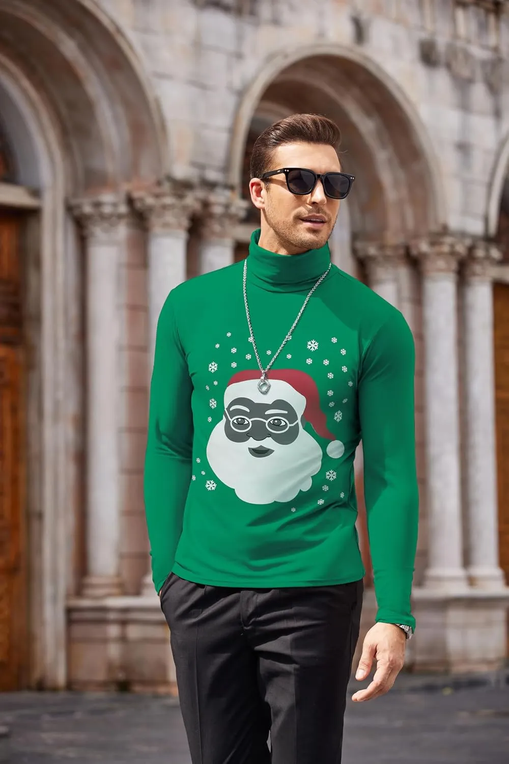COOFANDY Men's Casual Slim Fit Turtleneck T Shirts Lightweight Basic Cotton Pullovers