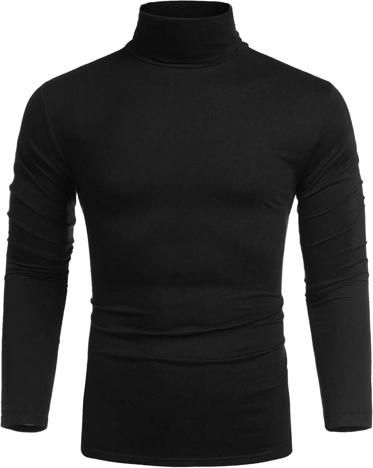 COOFANDY Men's Casual Slim Fit Turtleneck T Shirts Lightweight Basic Cotton Pullovers