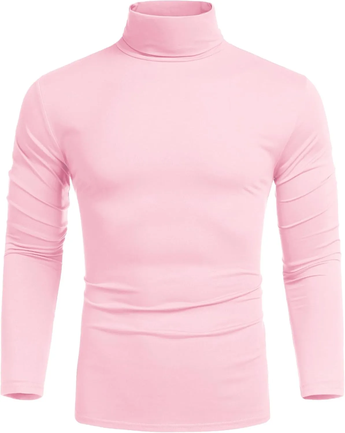 COOFANDY Men's Casual Slim Fit Turtleneck T Shirts Lightweight Basic Cotton Pullovers