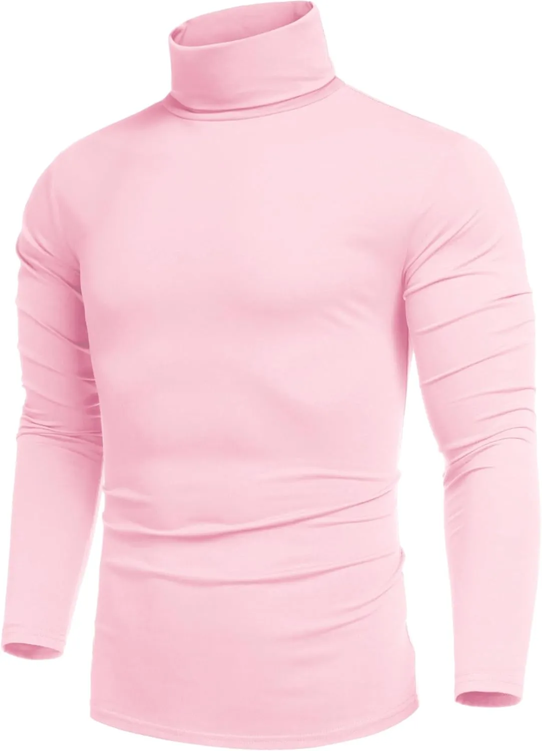 COOFANDY Men's Casual Slim Fit Turtleneck T Shirts Lightweight Basic Cotton Pullovers