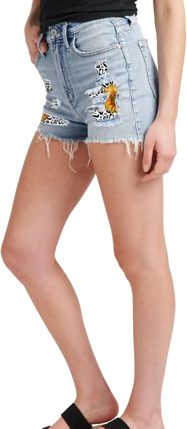 COUXILY Jean Shorts Womens High Elastic Ripped Denim Shorts Women Distressed Jean Shorts for Summer