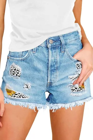 COUXILY Jean Shorts Womens High Elastic Ripped Denim Shorts Women Distressed Jean Shorts for Summer
