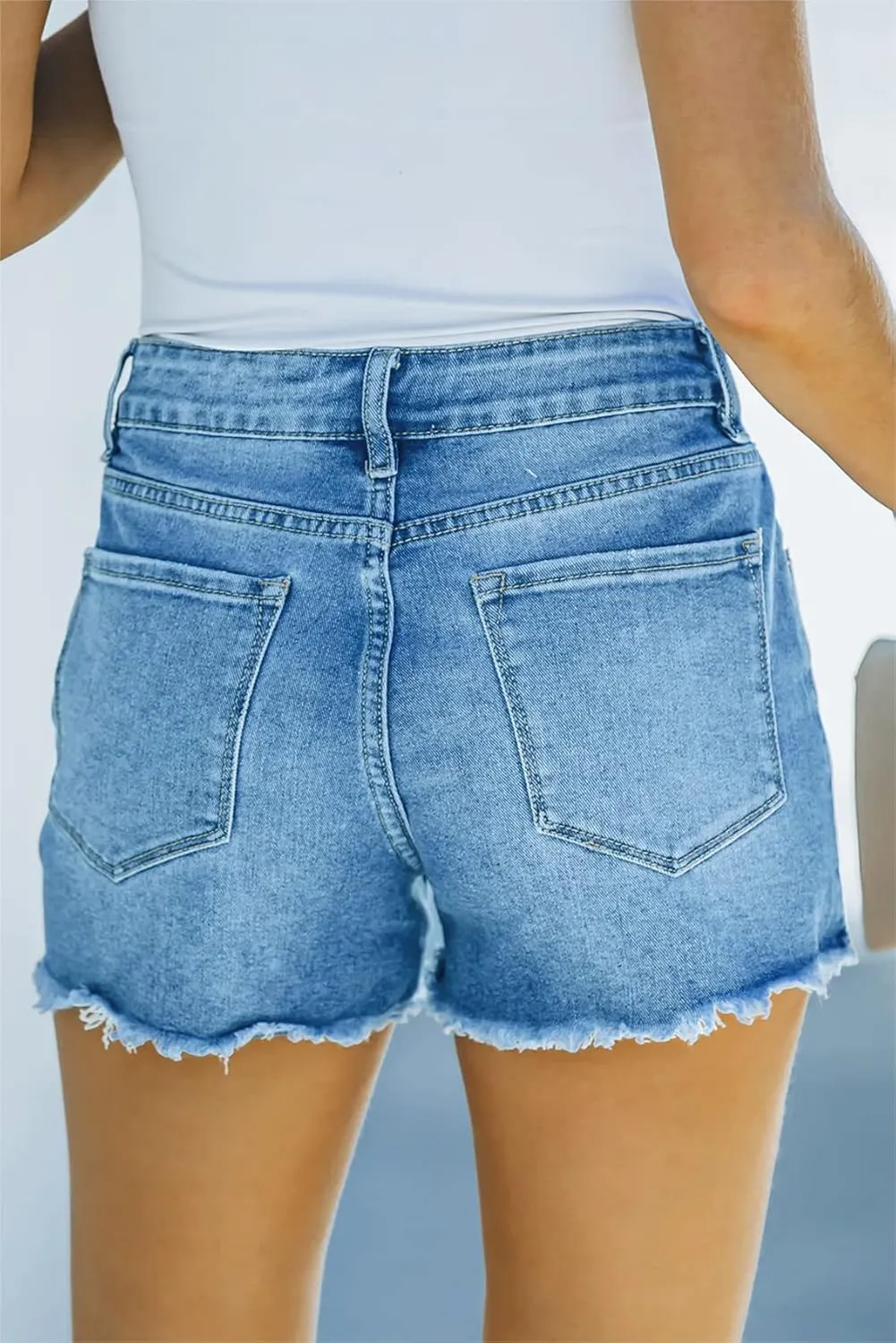 COUXILY Jean Shorts Womens High Waisted Ripped Denim Shorts Women Distressed Jean Shorts for Summer