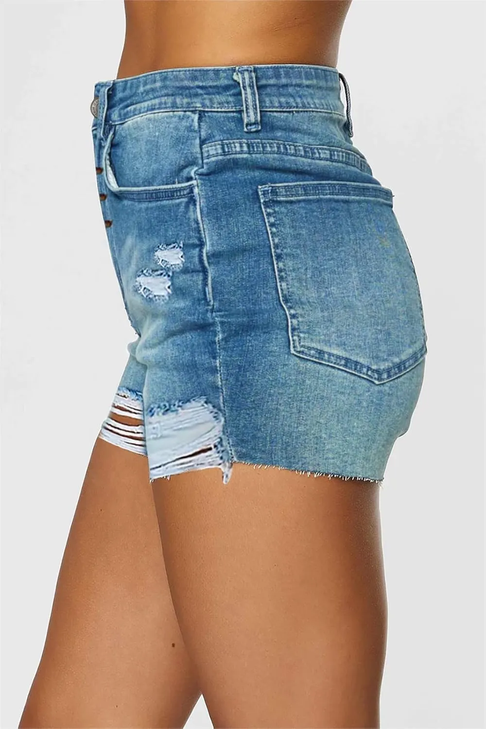 COUXILY Jean Shorts Womens High Waisted Ripped Denim Shorts Women Distressed Jean Shorts for Summer