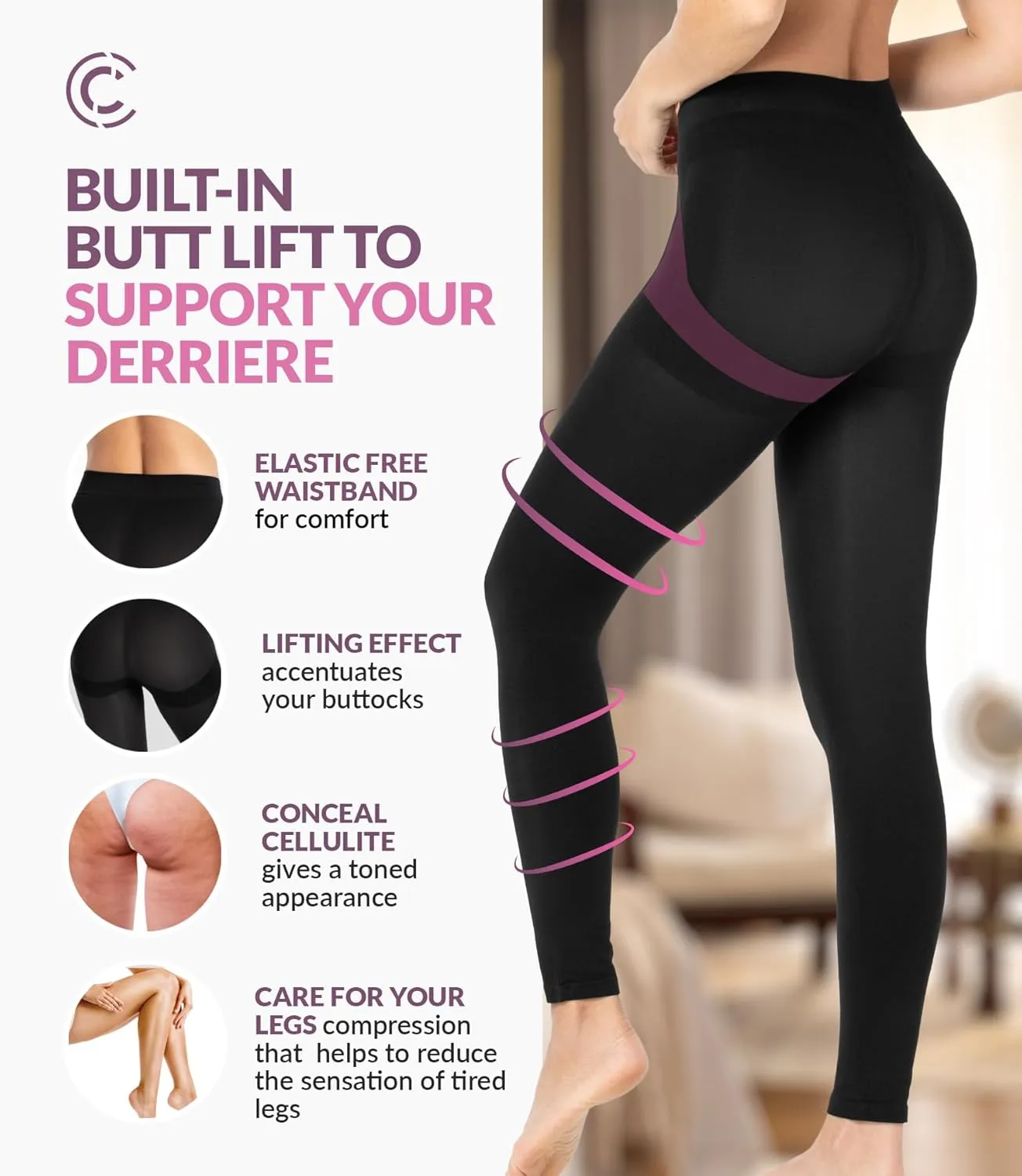 CURVEEZ Shapewear for Women Tummy Control Seamless Mid Waisted Light Compression Footless Control Long Briefs